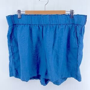 J. Crew 100% linen elastic waist pull on shorts sz XXL